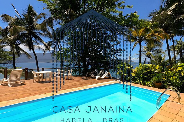 Quarto em casa beira-mar c/ piscina - Ilhabela