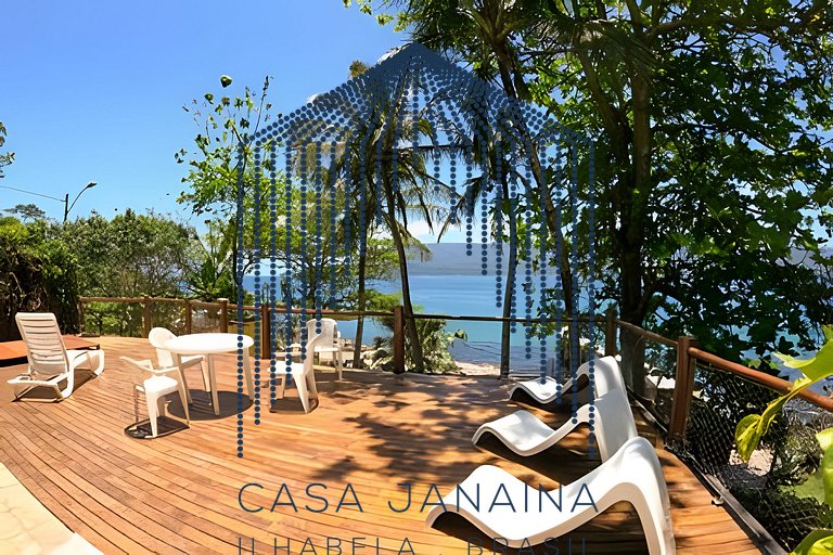 Quarto em casa beira-mar c/ piscina - Ilhabela