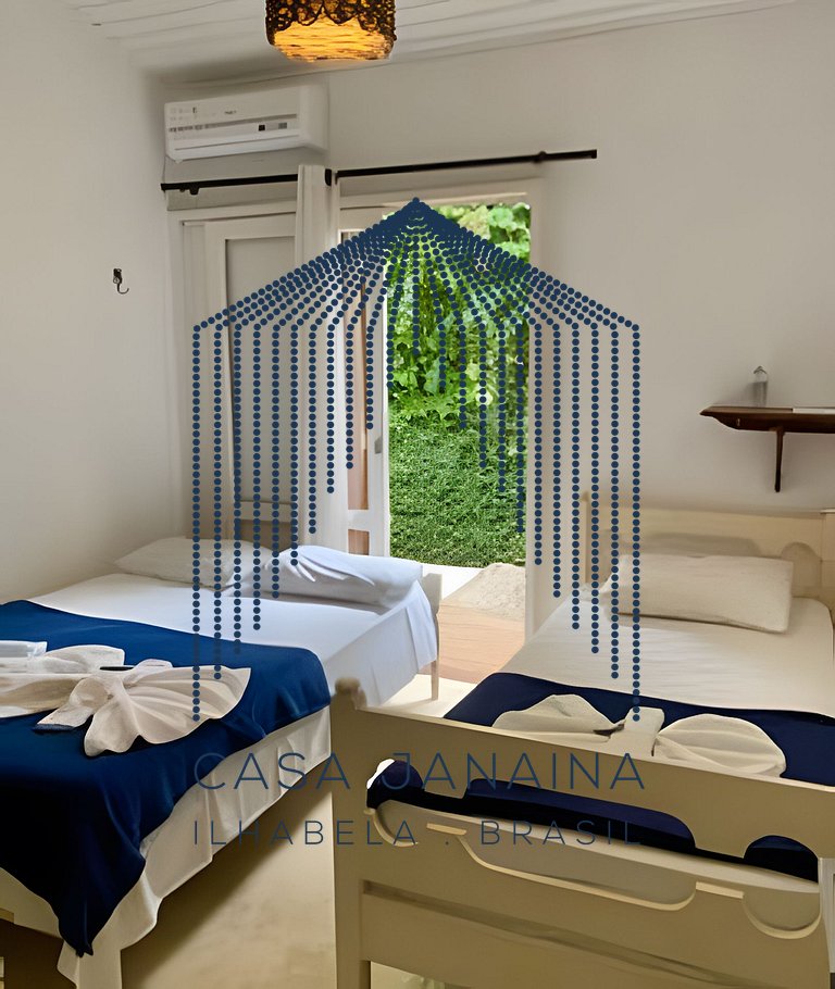 Quarto em casa beira-mar c/ piscina - Ilhabela