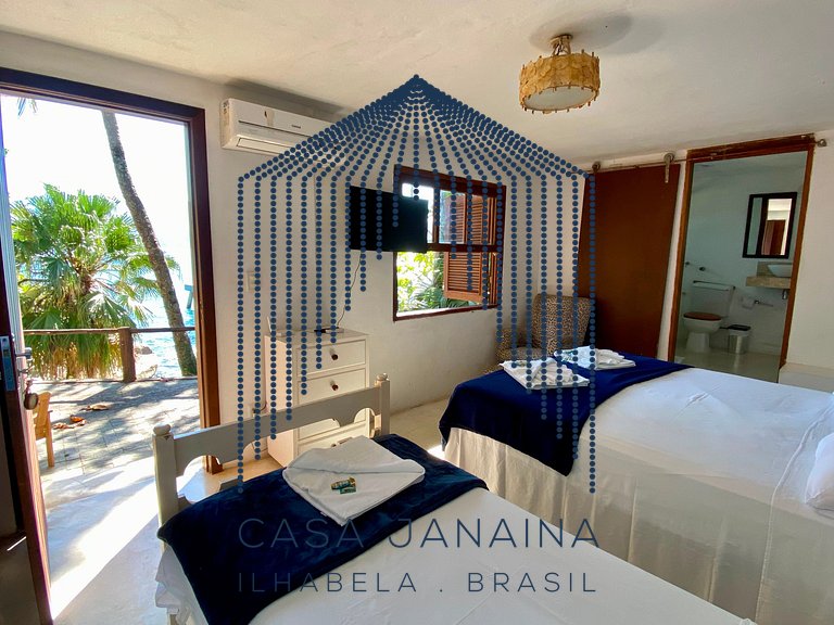 Chalé beira-mar c/ cozinha e piscina - Ilhabela